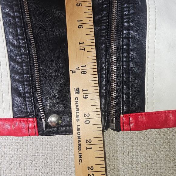 Botaobabe Kid Moto Jacket Color Block Quilted Sleeves Faux Leather Girls Jacket - Picture 6 of 10